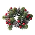 thumbnail image 1 of Candle Ring Berry Small Candle Wreath 3 Inch Center Candle Holder Center (Red And Gold Berries And Candles & Holders Home Decor, 1 of 7