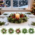 thumbnail image 1 of Candle Ring Centerpiece, Imitation Floral Wreath, Plastic Table Decor for Home Dining and Party Settings,Vsgery, 1 of 8