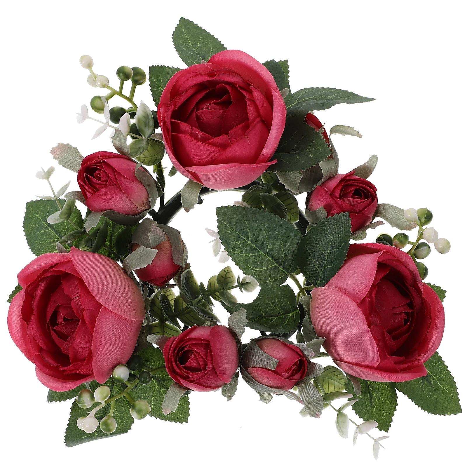 Candle Ring Wreath Artificial Flower Candle Ring for Wedding Table