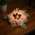 thumbnail image 1 of Candle Rings Wreaths,Artificial Daisy Flowers with Green Leaves Flower Candle Rings Candle Holders Garland for Pillar Centerpiece Party Table Decor,3 inch Center Diameter, 1 of 6