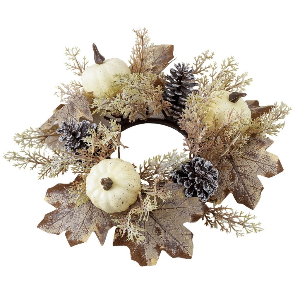 Candle Rings Wreaths Fall Candle Rings Thanksgiving Day Ring Holder ...