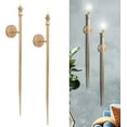 thumbnail image 1 of Candle Sconces Long Wall Candle Holder Set of 2 Gold Retro Decoration for Dining Room, Living Room, 1 of 7