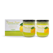 Candle Set Odor Eliminating - Pack of 2 (12oz) | 80 to 90-Hour Burn Time | Premium Soy Wax Candles | Neutralizes Pet, Kitchen, & Smoke Odors | Eco-Friendly & Long-Lasting (Lemon Fresh)
