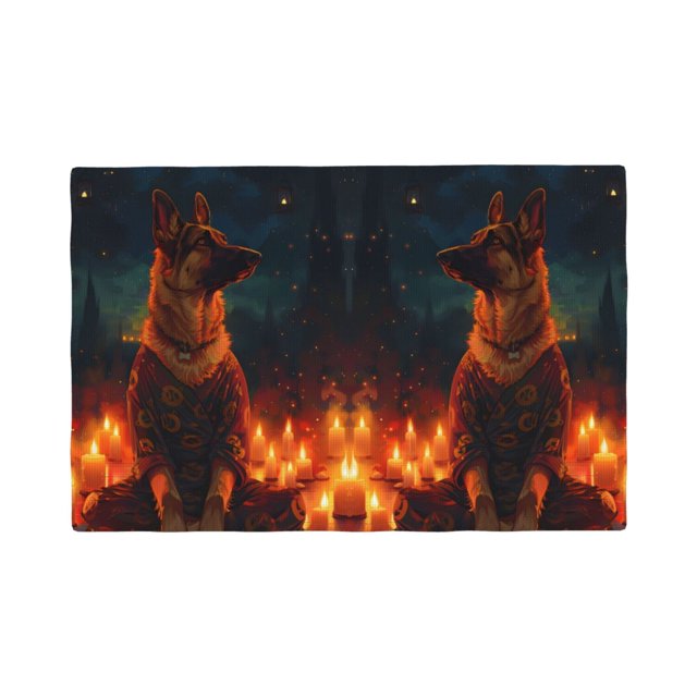 Candle Shepherd Dog Placemats Set of 4, Heat Resistant Place Mats
