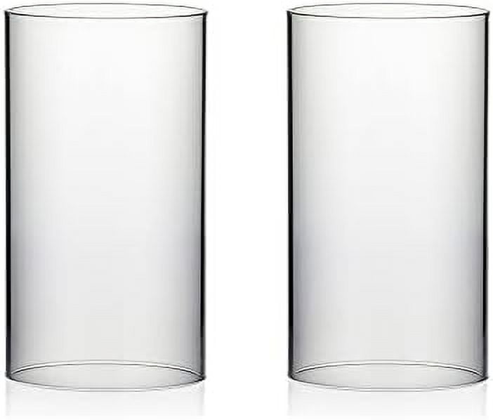 Candle Sleeve, Wide 5.5", Height 10", 2 Pieces, Clear Glass Cylinder