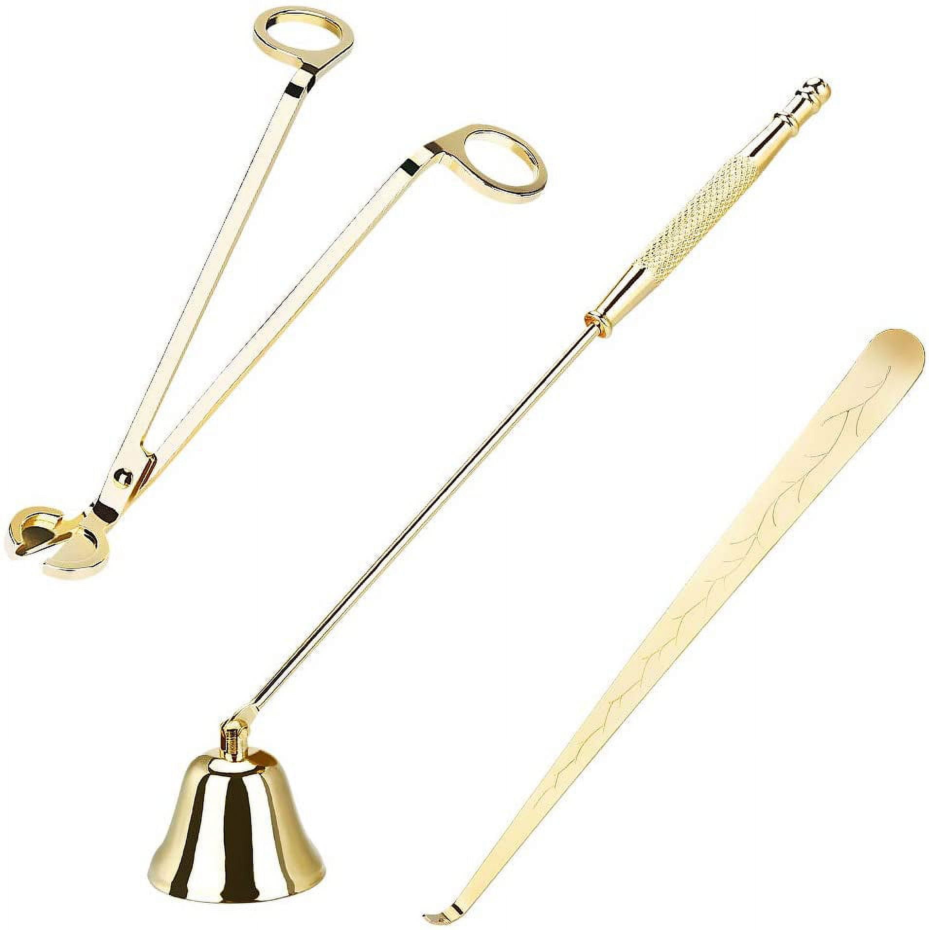 Candle Snuffer,3 in 1 Candle Accessory Set, Candle Wick Trimmer,Candle Wick  Dipper,Stainless Steel Candle Tools Set and for Candle Lover
