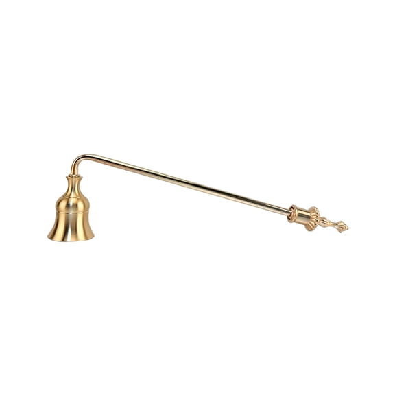 Candle Snuffer,9.1 Inch Stainless Steel Long Handle for Safe Flame Extinguishing,Smokeless & Splash-proof Candle Wick Dipper & Extinguisher for Scented Pillar Jar Candles,Gold
