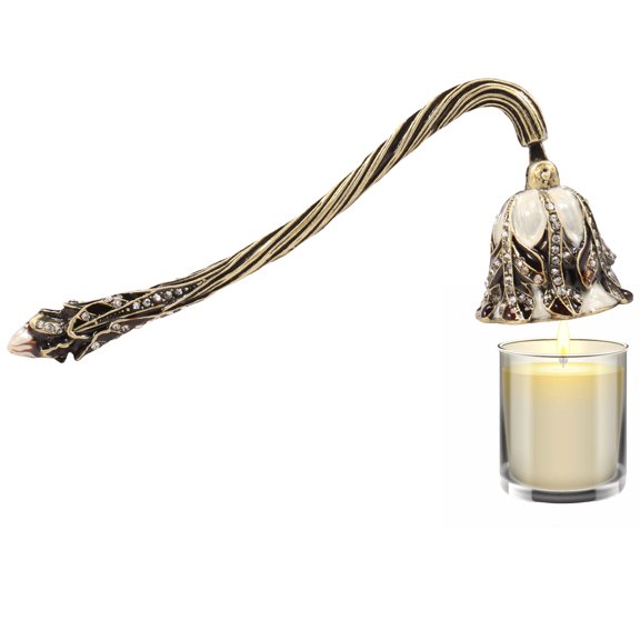 Candle Snuffer Vintage Candle Wick Snuffer with Long Handle Unique Candle Stopper Decorative Candle Extinguisher for Candle Lovers Putting Out Candle Flame Safely