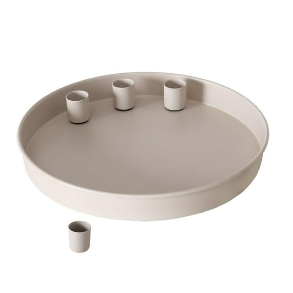 Candle Stick Candle Holder with Candle Tray Set of 4 Magnetic Candlestick Taper Holders and Decorative Tray - Small Metal Candleholder for Fall Thanksgiving Christmas Fireplace Table Centerpiece