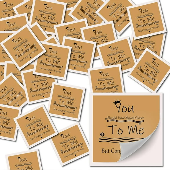 Candle Stickers Labels Square 2.52 Inch 30pcs You Should Have Moved Closer to Me Sticker Self Adhesive Labels for Candle Essential Oil Container Can Bottle Drink Cup Packaging Bag Gift Box DIY