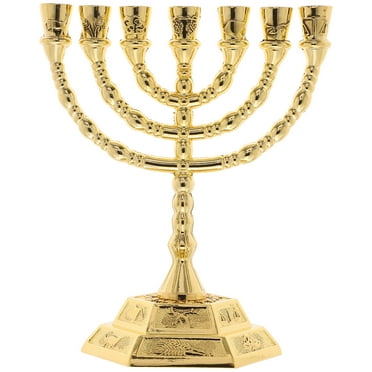 Candle Sticks Menorah 7 Branches Menorah Metal Religious Menorah Temple Candle Holder