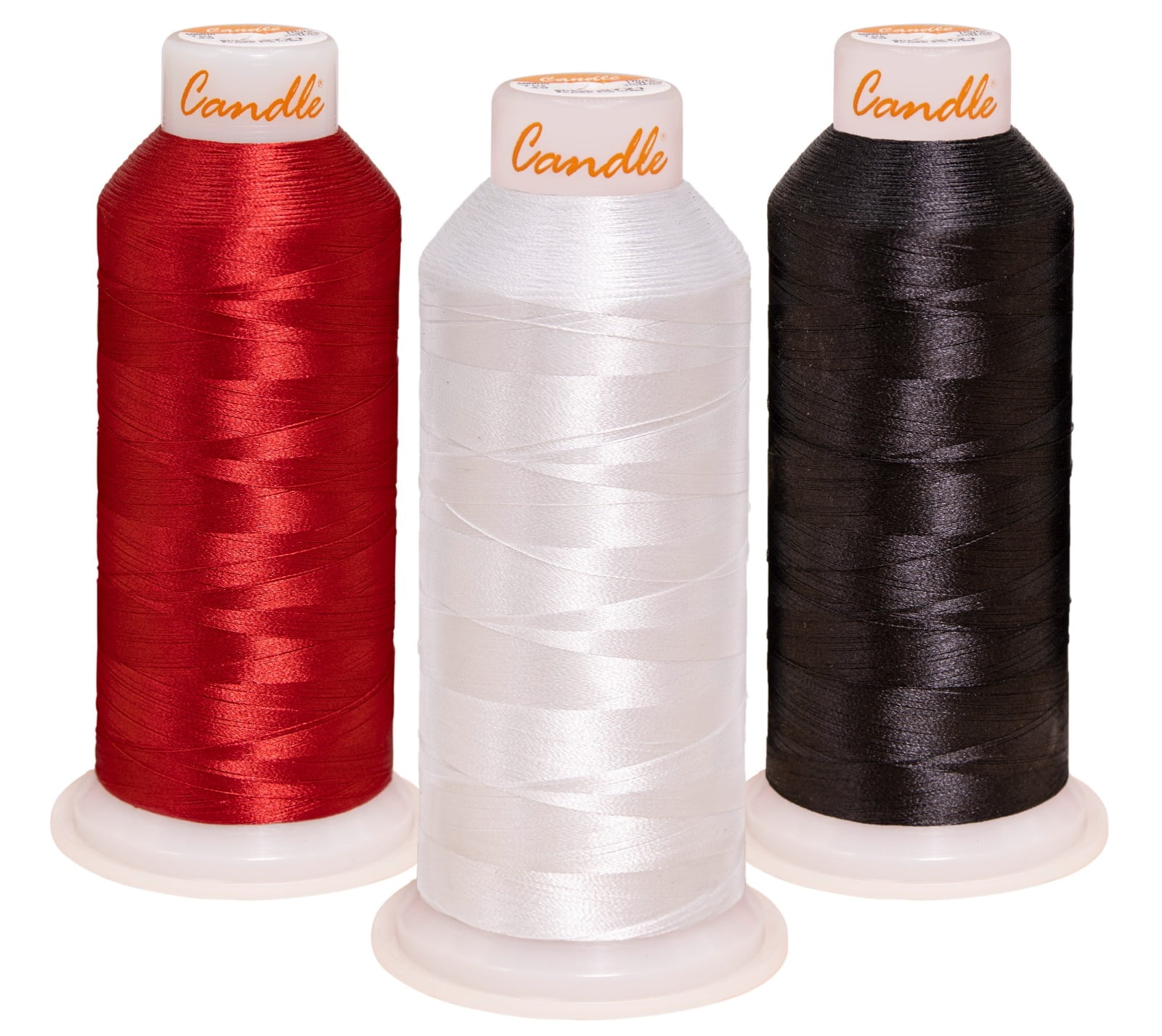 Candle Thread 3-Piece 5000M 40WT White, Black, Red 100% Polyester ...