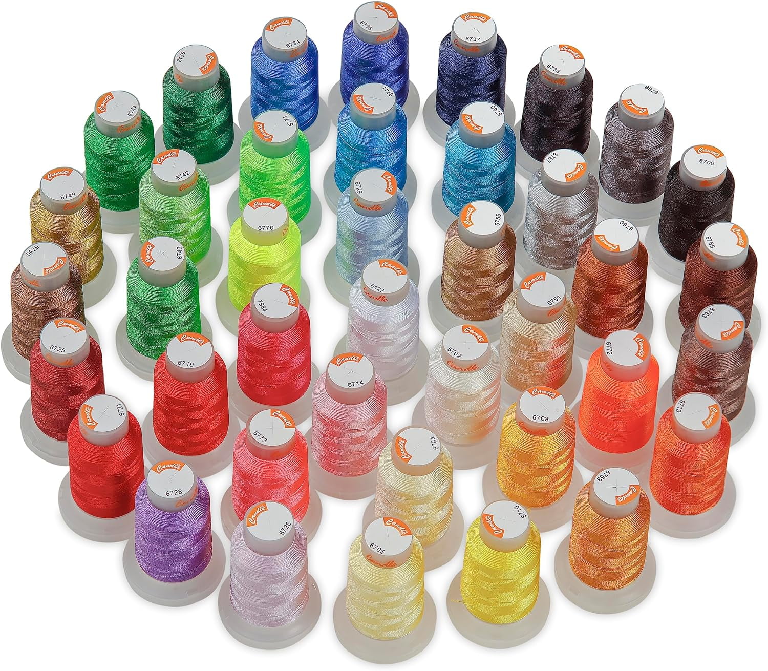 Candle Threads 40 Color Machine Embroidery Sewing Thread, 550 Yards ,40 ...