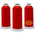thumbnail image 1 of Candle Threads 3-Pack Red Polyester Machine Embroidery Thread, 5000M, 1 of 4