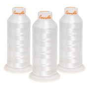 Candle Threads White 100% Polyester Machine Embroidery Thread, 5000M, 3-Pack
