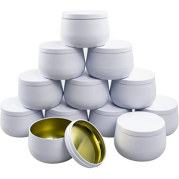 Candle Tin Cans with Lids- 12Pcs Candle Jars 8Oz Candle Metal Tins Candle Container for DIY Candle Making Supplies(D)