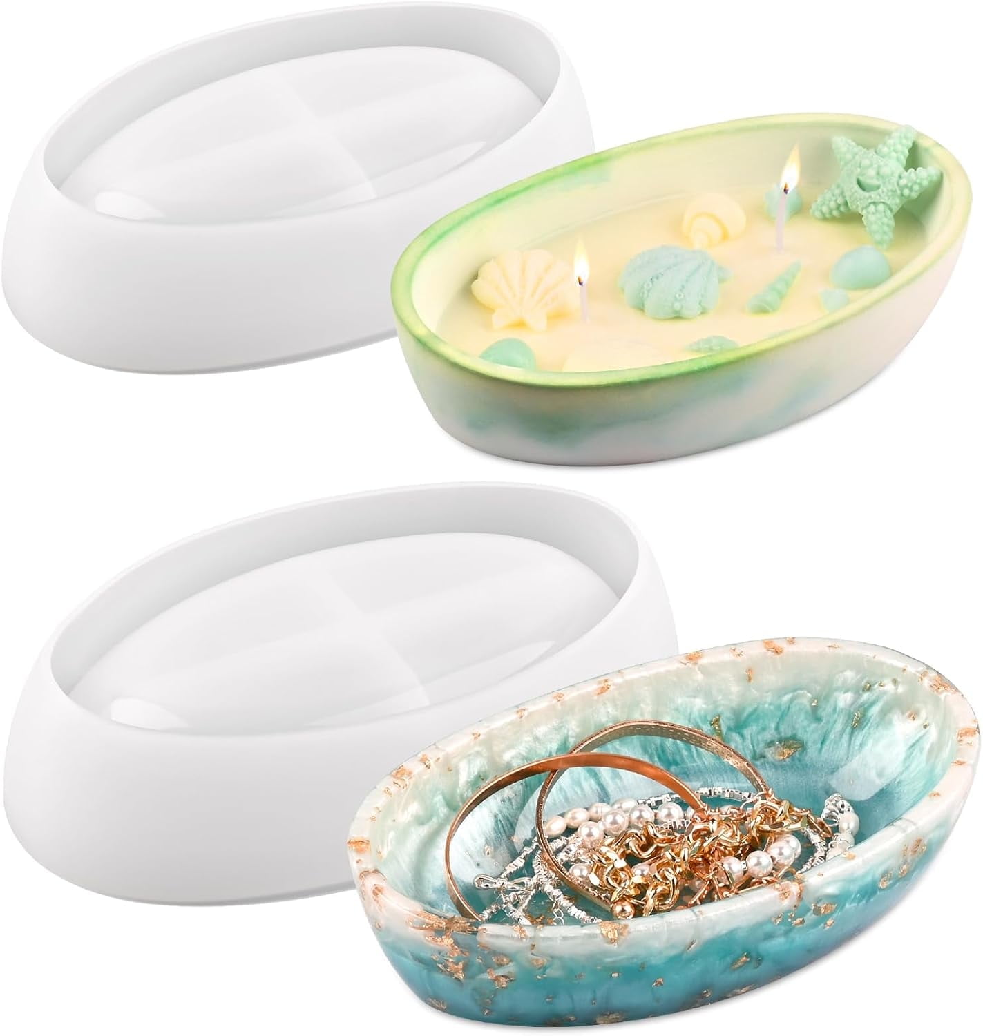 DIY Silicone Boat Candle Molds Set – 3 Molds With Holders, Wicks, Punch For Origami Boat Candles