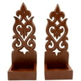 thumbnail image 1 of Candle Wall Sconce Holder Water Drop Carved Wood Wall Art Panel. Set of 2 Color Options Available, 1 of 6
