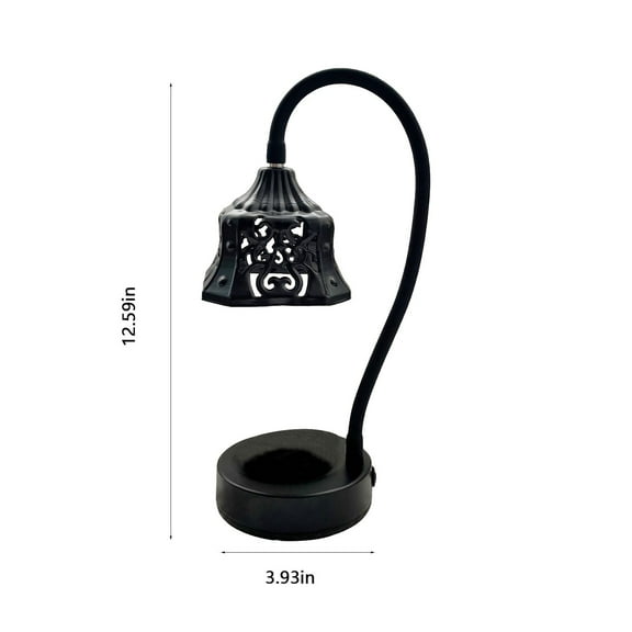 Candle Warmer Lamp Dimmable Timer: Electric Metal Top Down Light Heat Melting Wax Candles Vintage Fits Large Small Jar Scented Candel Warming Lantern Black
