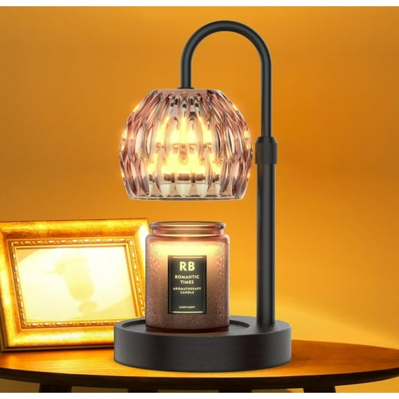 Candle Warmer Lamp with Dimmer/Timer/Adjustable HeightElectric Candle Lamp Warmer for Jar CandlesHome Decor Valentines Day Gifts for Daughter/Mom/Women(Black)