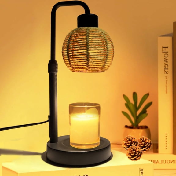 Candle Warmer Lamp - Electric Candle Lamp with Timer, Adjustable Dimmable & Height Wax Warmer Lamp for Melting Heating Small Jar Candles Scented Candle Warmer, Gifts for Home/Bedroom Decor(Black)