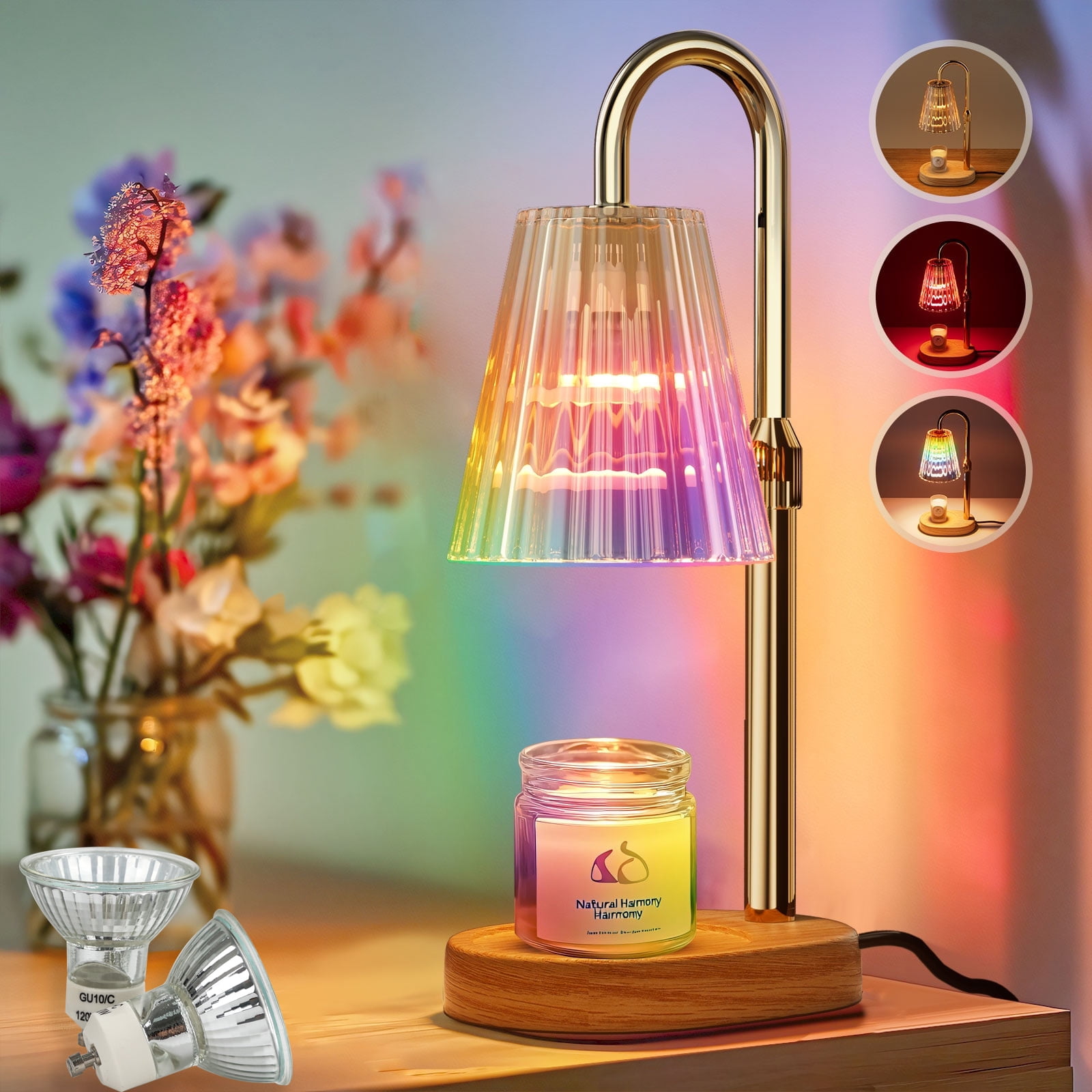 Fimilo Wooden Candle Warmer Lamp, Adjustable Height, Timer and Dimmer ...