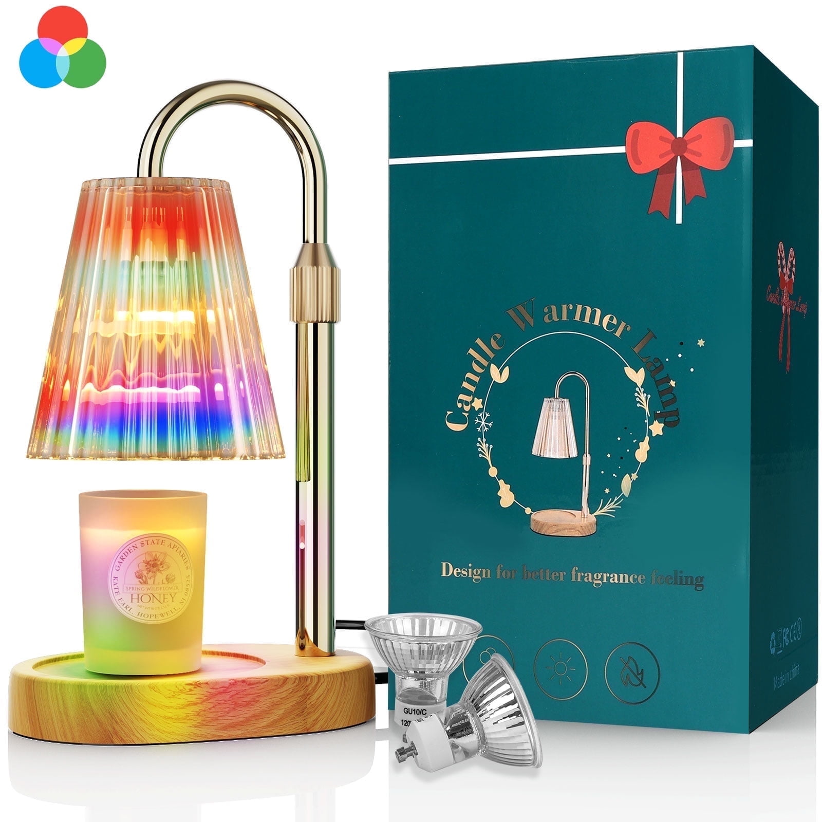 Fimilo Wooden-base Candle Warmer Lamp with Timer, Wax Melt Warmer for ...