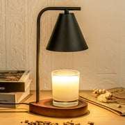 Candle Warmer Lamp with Timer, Cozy House Warming New Home Mothers Day Gifts for Mom, Black Modern Room Decor Aesthetic Vintage, Dimmable Wax Melt Warmer for Scented Wax with 2Bulbs, Black