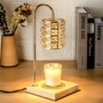 thumbnail image 1 of Marycele Candle Warmer Lamp with Halogen Corded Electric Desk Lamp with Clear Glass Baguette Diamonds Shades, 1 of 6
