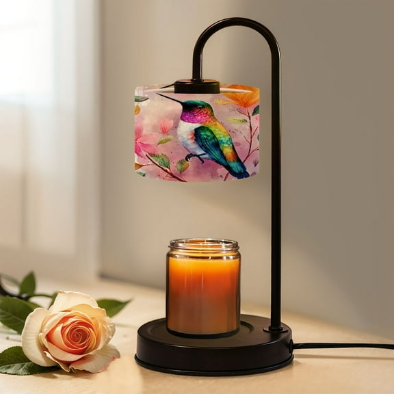 Candle Warmer Lamp with Timer, Country Colorful Bird Modern Colorful Feathers Non-slip Wireless Remote Control Wax Melts Warmer with 4 Bulbs for Home Office Dorm, Birthday Gifts for Women