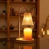 Candle Warmer Lamp with Timer, Dimmable, Adjustable Height - Electric Top Down Melting for All Jar Candles - Home Decor Wax Melter Light in Amber (Includes 2 Halogen Bulbs)