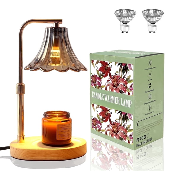 Metdark Candle Warmer Lamp with Timer, Adjustable Height Wax Melt Warmer, 2 Bulbs, Home Fragrance for Bedroom Living Room, Gift Decor