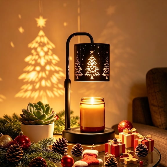 Candle Warmer Lamp Timer, Dimmable Wax Melter for Jar Candle with Height Adjust and Classic Style, Home Decor Gift for Women, Birthday, Bedroom, Living Room, Daily, Party, Black