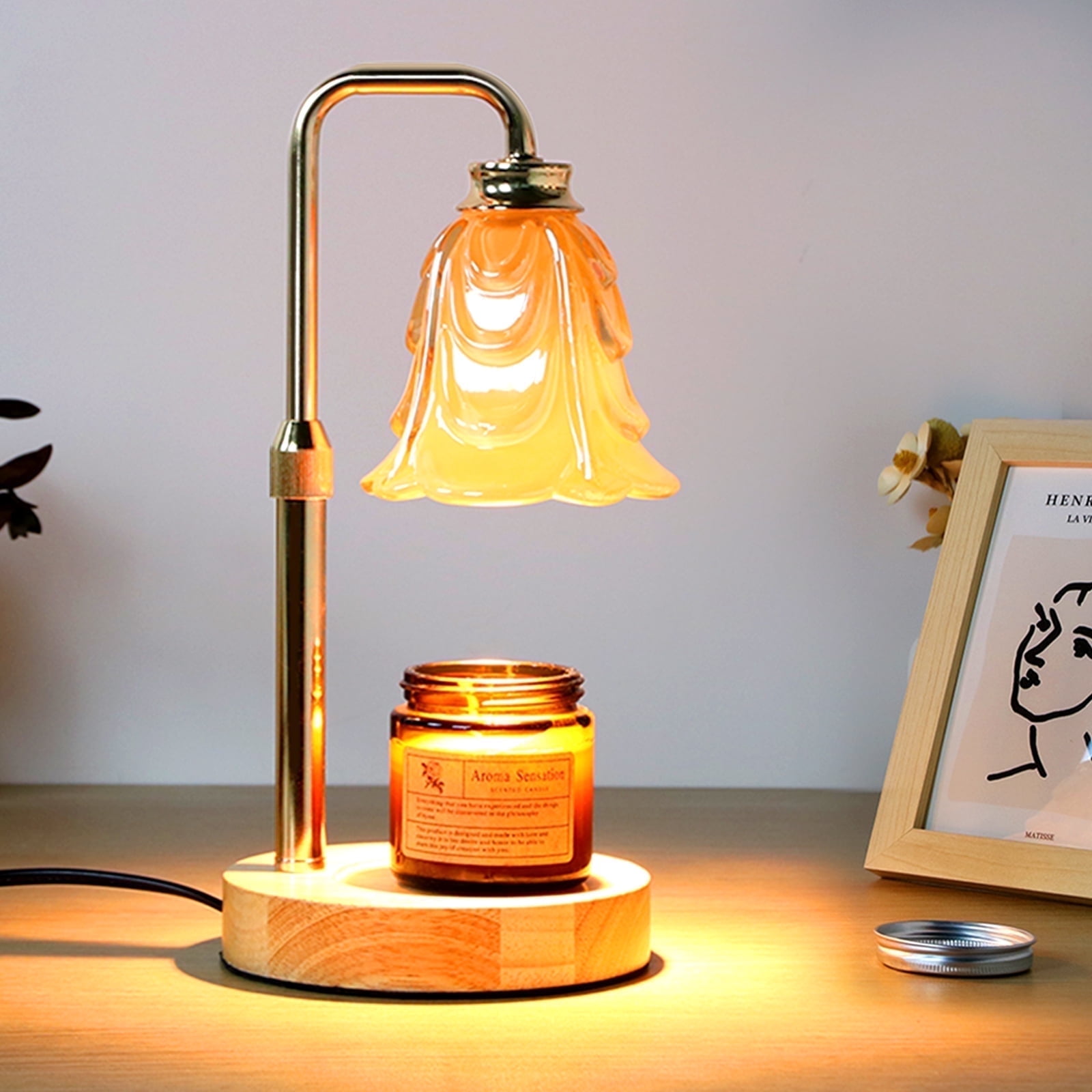 Candle Warmer Lamp with Timer Dimmer Adjustable Height for New Home Bedroom,Mothers Day Gifts,Vintage Home Decor for Scented Jar