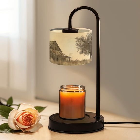 Candle Warmer Lamp with Timer Dimmer Barn Windmill Framed Artwork Rustic Barn Wood Farm Metal Candle Lamp Warmer for Jar Candle with 4 Bulbs Gifts for Women House Warming Gifts