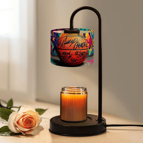 Candle Warmer Lamp with Timer Dimmer Basketball Retro Teen Street Abstract Sports Posters Picture Cool Candle Lamp Warmer for Jar Candle with 4 Bulbs Gifts for Women House Warming Gifts