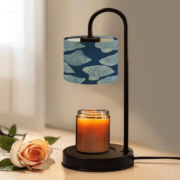 Candle Warmer Lamp with Timer Dimmer Blue Abstract Seashell Dark Coastal Landscape Marine Life Candle Lamp Warmer for Jar Candle with 4 Bulbs Gifts for Women House Warming Gifts