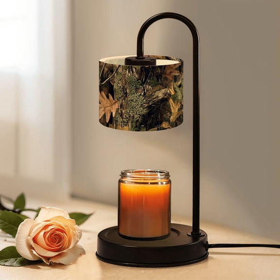 Candle Warmer Lamp with Timer Dimmer Camouflage Oak Leaves Twisted Tree Branches Autumn Forest Candle Lamp Warmer for Jar Candle with 4 Bulbs Birthday Gifts for Women House Warming Gifts