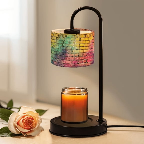 Candle Warmer Lamp with Timer Dimmer Color brick wall multi colored masonry Candle Lamp Warmer for Jar Candle with 4 Bulbs Gifts for Women House Warming Gifts