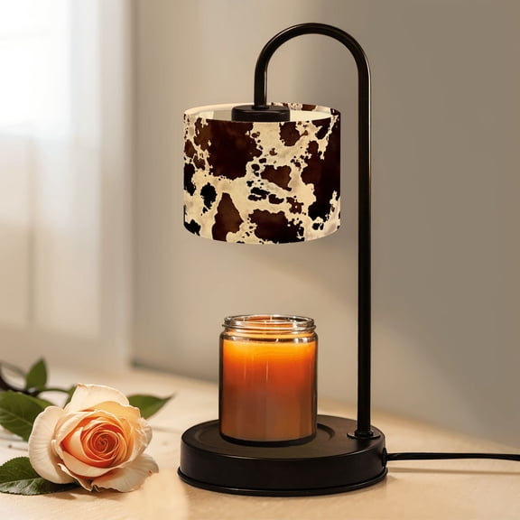 Candle Warmer Lamp with Timer Dimmer Cow skin Print animal hide brown spots Mammals Fur Candle Lamp Warmer for Jar Candle with 4 Bulbs Gifts for Women House Warming Gifts