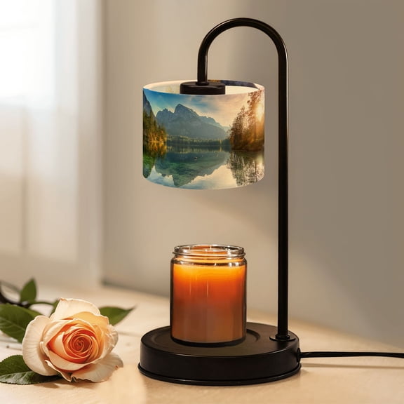Candle Warmer Lamp with Timer Dimmer Fantastic autumn sunset Hintersee lake Summer Decor Candle Lamp Warmer for Jar Candle with 4 Bulbs Gifts for Women House Warming Gifts