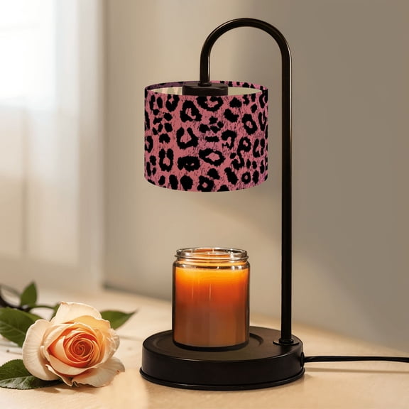 Candle Warmer Lamp with Timer Dimmer Leopard Print Pink Candle Lamp Warmer for Jar Candle with 4 Bulbs Gifts for Women Mothers Day Gift House Warming Gifts
