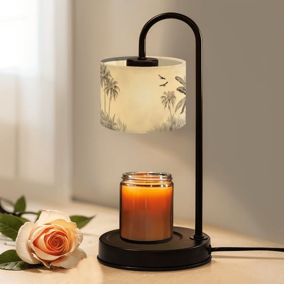 Candle Warmer Lamp with Timer Dimmer Monochrome Tropical Jungle Banana Palm Trees Woodland Candle Lamp Warmer for Jar Candle with 4 Bulbs Gifts for Women House Warming Gifts