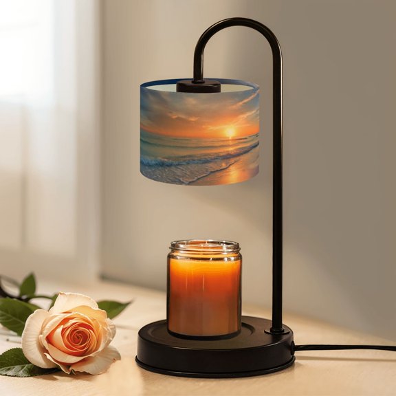 Candle Warmer Lamp with Timer Dimmer Ocean Beach Sunset Florida Atlantic Ocean Sea Sky Candle Lamp Warmer for Jar Candle with 4 Bulbs Gifts for Women House Warming Gifts
