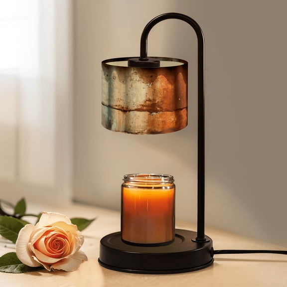 Candle Warmer Lamp with Timer Dimmer Old Rusty Galvanized Metal Panel Surface Corrosion Candle Lamp Warmer for Jar Candle with 4 Bulbs Gifts for Women House Warming Gifts