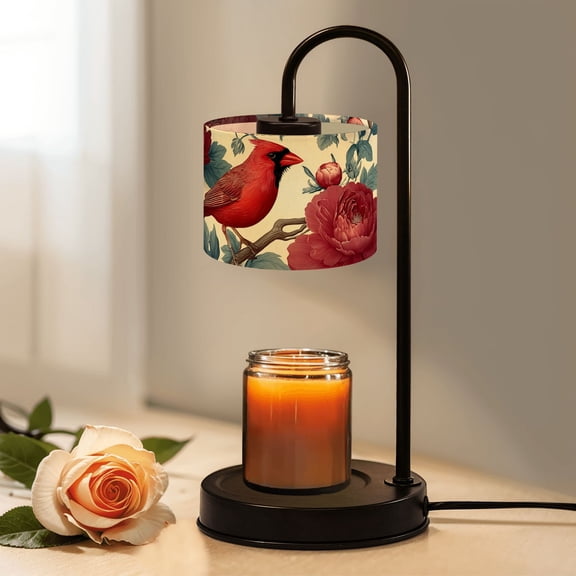 Candle Warmer Lamp with Timer Dimmer Red Cardinal Bird Branch Peony Flowers Blue Pink Botanical Candle Lamp Warmer for Jar Candle with 4 Bulbs Gifts for Women House Warming Gifts