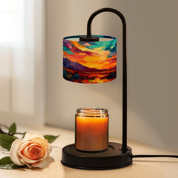 Candle Warmer Lamp with Timer Dimmer Saguaro Sunset Arizona Cactus Teal Orange Decor Saguaro Candle Lamp Warmer for Jar Candle with 4 Bulbs Gifts for Women House Warming Gifts