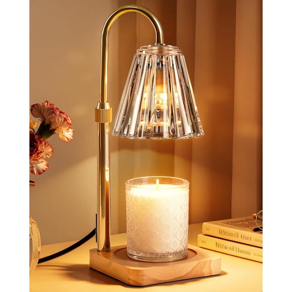 Candle Warmer Lamp with Timer & Dimmer - Valentines Day Gifts for Women Her Mom Aesthetic Valentines Decor Adjustable Height Wax Melter for Large Jar & 3-Wick Candles (2 Bulbs Included)
