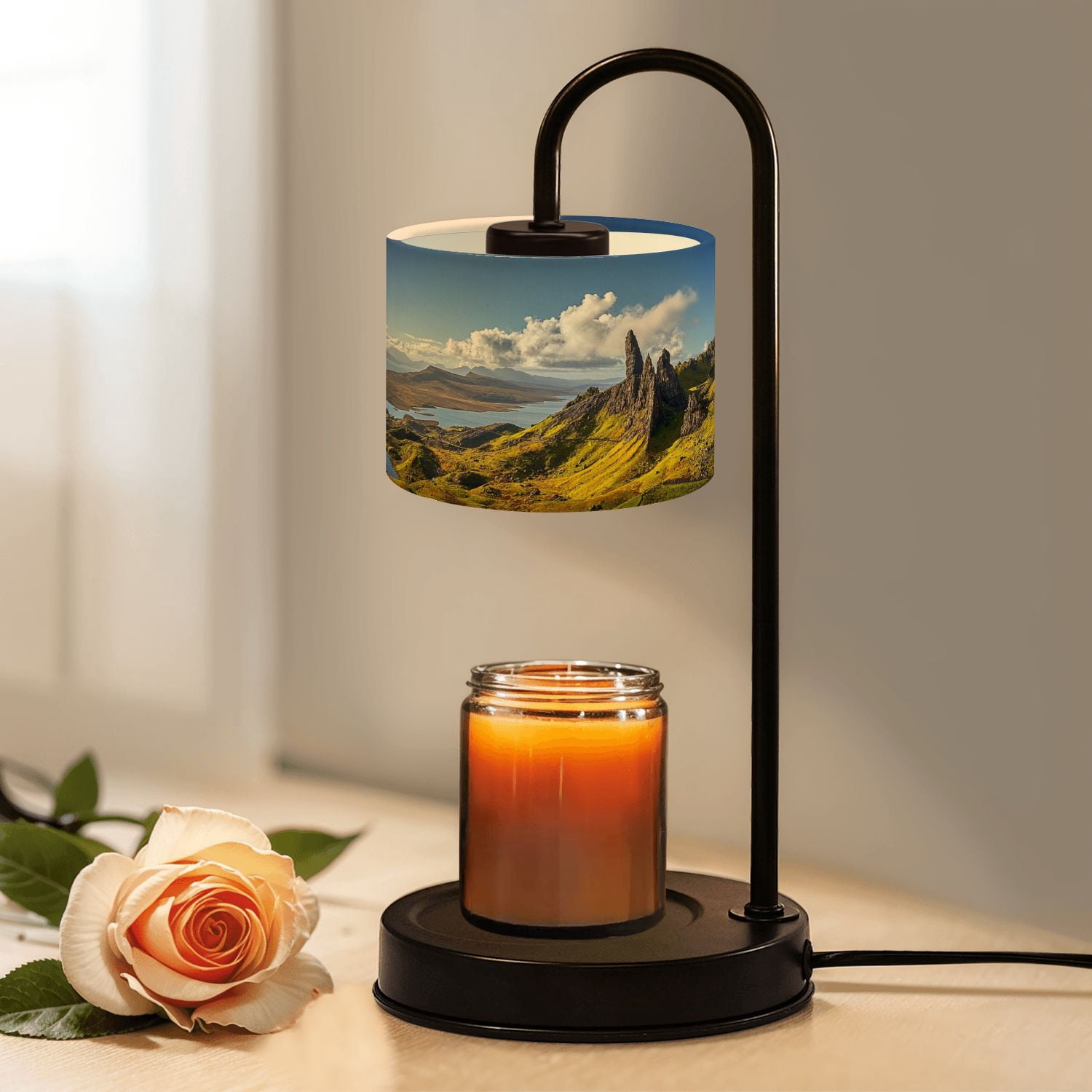Candle Warmer Lamp with Timer Dimmer View Old Man Isle Skye Highlands Landscape Candle Lamp Warmer for Jar Candle with 4 Bulbs Gifts for Women House Warming Gifts