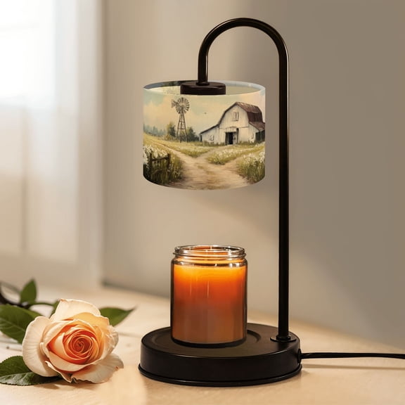 Candle Warmer Lamp with Timer Dimmer Vintage Classical Farmhouse Rustic Countryside Wildflower Candle Lamp Warmer for Jar Candle with 4 Bulbs Gifts for Women House Warming Gifts